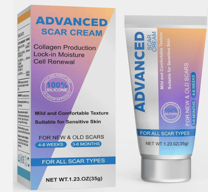 Silicone Scar Cream Scar Gel - Advanced Scar Treatment Keloid Bump Removal 1.23 oz
