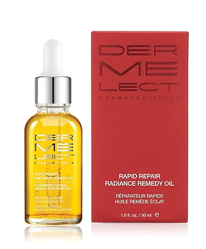 Dermelect Rapid Repair Radiance Remedy Oil – Squalane & Cloudberry Face Oil for Glowing Skin, Softening Fine Lines, Barrier Support, Vegan, Lightweight, Fragrance Free, All Skin Types - 1.0 fl oz