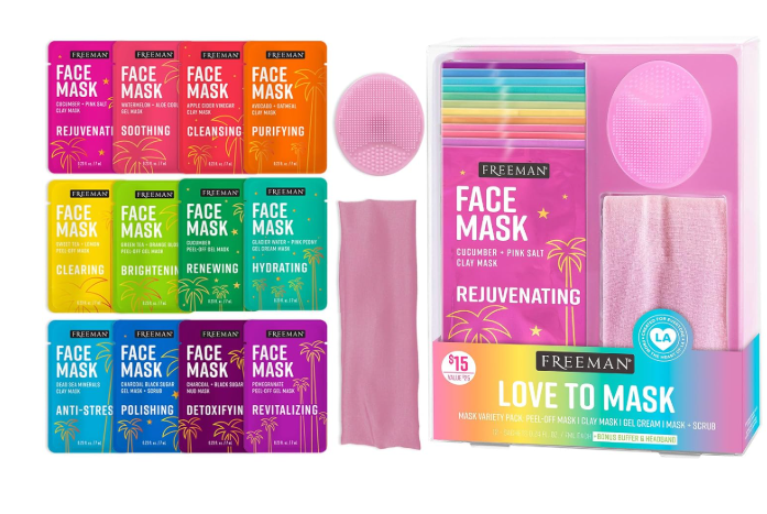 Freeman Love To Mask Kit 12 Mask Sachets, Buffer, and Headband