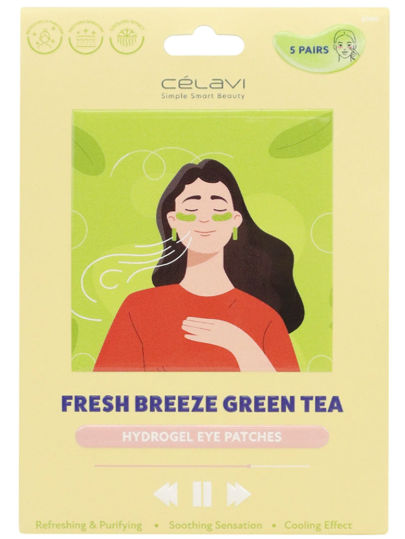 Fresh Breeze Green Tea Hydrogel Eye Patches Celavi 5 pairs