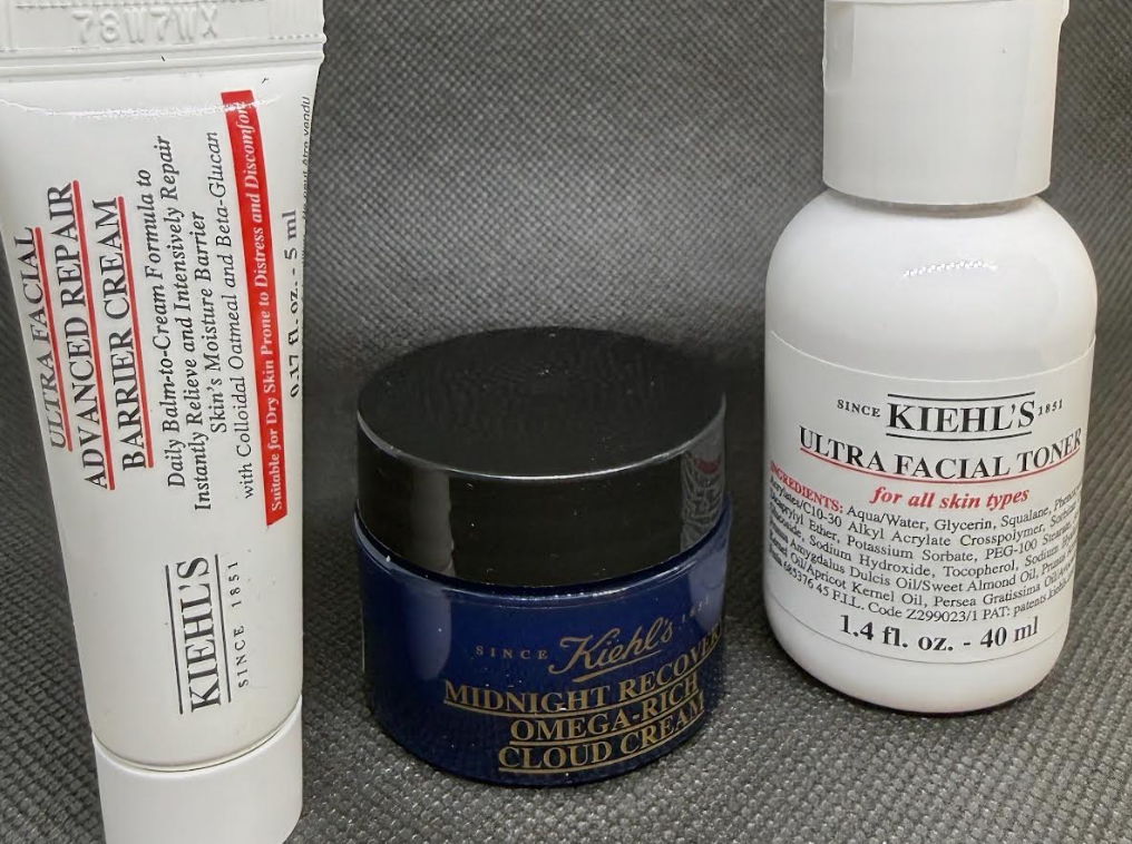 Kiehl's BUNDLE  Ultra Facial Advanced Repair Barrier Cream 5ml-Minight Recovery Omega Rich Cloud Cream 14ml-Ultra Facial Toner 40ml