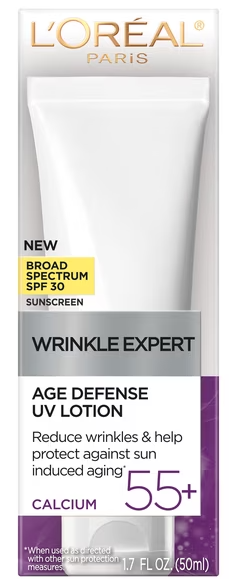 Loreal Paris Wrinkle Expert Age Defense UV Lotion 55+ 1.7Fl OZ