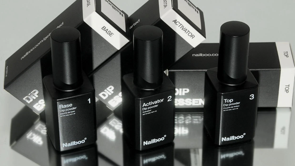 Nailboo Dip Powder Liquid Set, Top Coat, Base Coat & Activator with New Premium Formula, DIY At Home Manicure 3 bottles