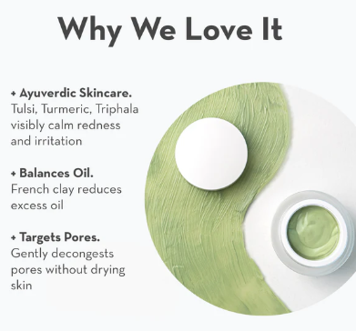 Sonage Tulsi Soothing Tri Clay Mask 1fl oz/30ml