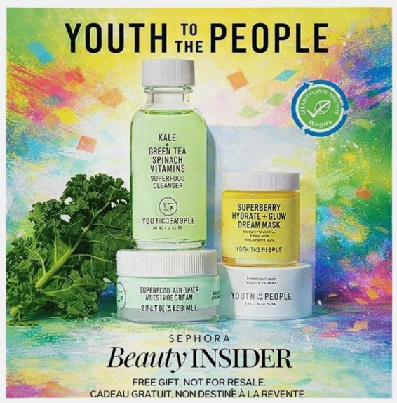 Youth To The People Beauty Insider Set 3pc- Kale+Green Tea Spinach Cleanser, Superfood Air-Whip Moisture Cream, Superberry Hydrate + Glow Dream Mask
